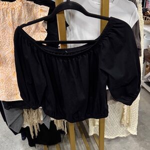 Old Navy Black Off-Shoulder Blouse